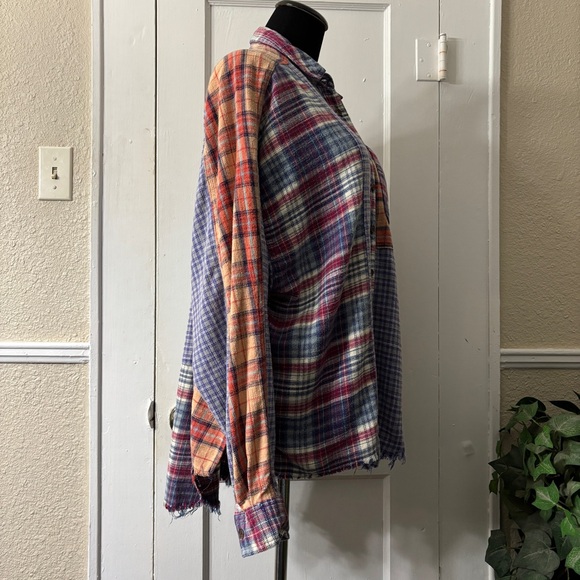 BDG Multicolor Plaid Patchwork Shirt - Picture 2 of 14